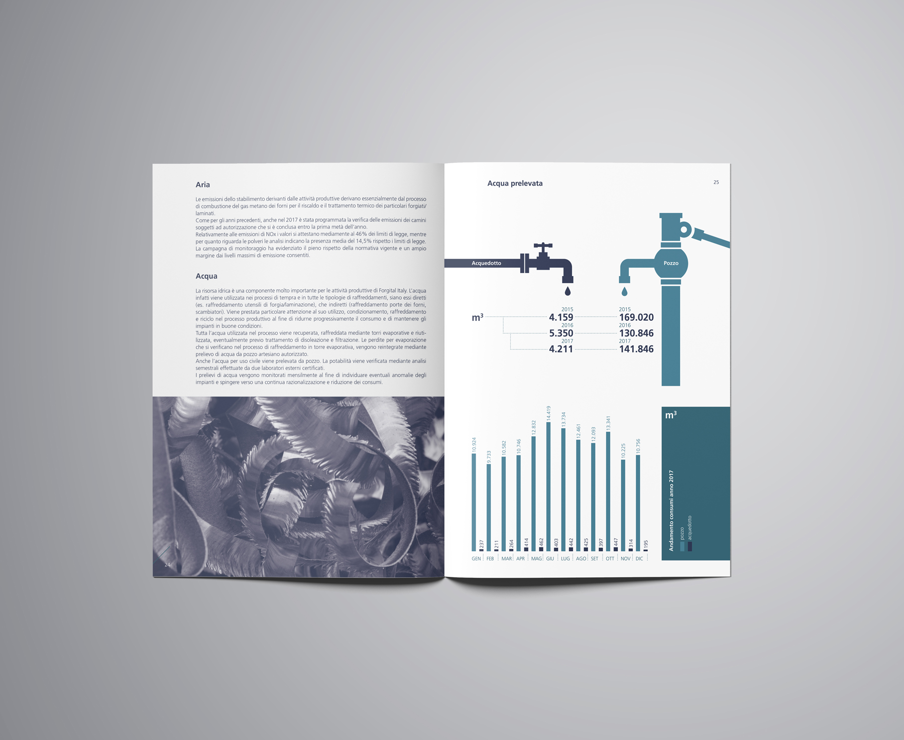 graphic design brochure bilancio Forgital