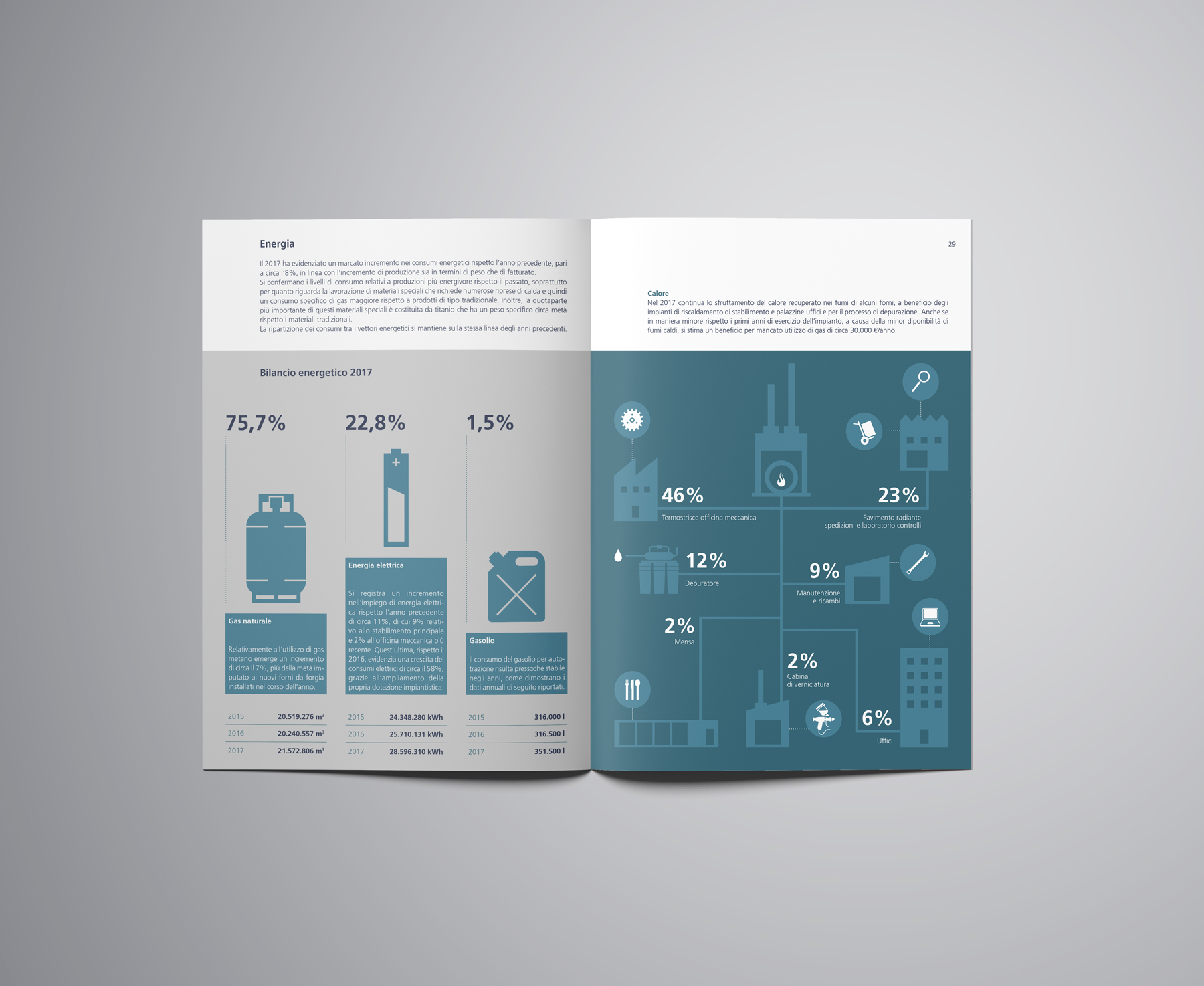 graphic design brochure bilancio Forgital